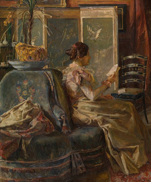 The Bill of the Dressmaker  by Henri De Smeth - Hand-Painted Oil Painting Reproduction