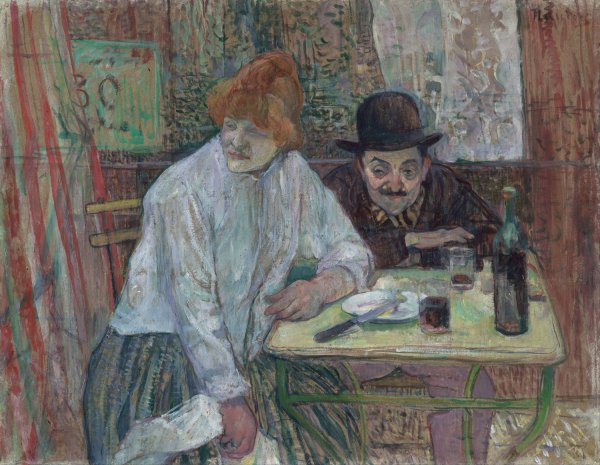 Main Product Photo of At the Cafe La Mie  Painting by Henri De Toulouse-Lautrec