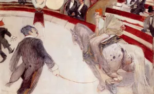 At the Cirque Fernando: The Ringmaster by Henri De Toulouse-Lautrec - Oil Painting Reproduction