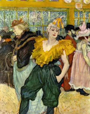 At the Moulin Rouge: The Clowness Cha-U-Kao by Henri De Toulouse-Lautrec - Oil Painting Reproduction