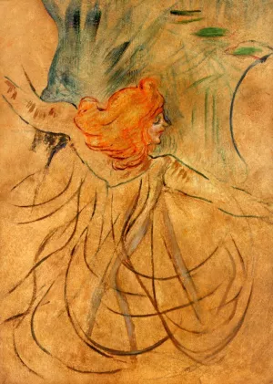 At the Music Hall - Loie Fuller painting by Henri De Toulouse-Lautrec