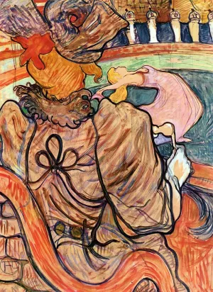 At the Nouveau Cirque: the Dancer and Five Stuffed Shirts painting by Henri De Toulouse-Lautrec