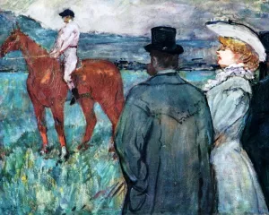 At the Races by Henri De Toulouse-Lautrec Oil Painting