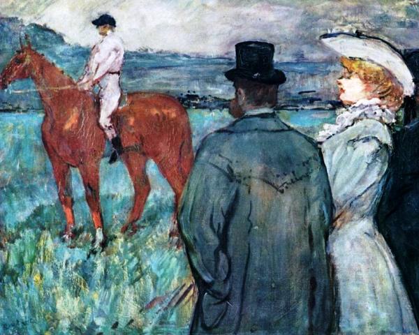 Main Product Photo of At the Races Painting by Henri De Toulouse-Lautrec