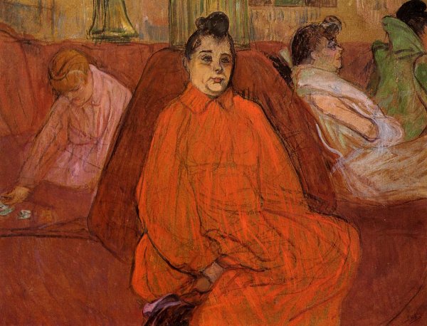 At the Salon, the Divan by Henri De Toulouse-Lautrec - Hand-Painted Oil Painting Reproduction