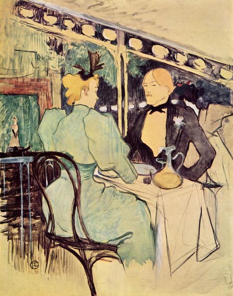 Aux Ambassadeurs, Gens Chics by Henri De Toulouse-Lautrec - Hand-Painted Oil Painting Reproduction