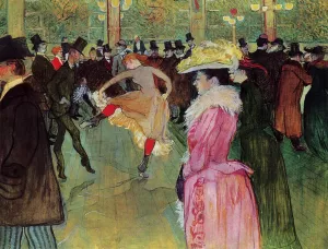 Dance at the Moulin Rouge Oil painting by Henri De Toulouse-Lautrec