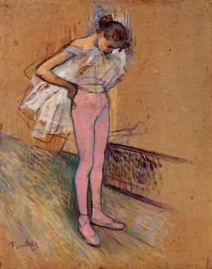 Dancer Adjusting Her Tights painting by Henri De Toulouse-Lautrec