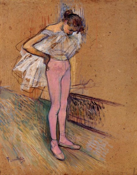 Dancer Adjusting Her Tights by Henri De Toulouse-Lautrec - Hand-Painted Oil Painting Reproduction