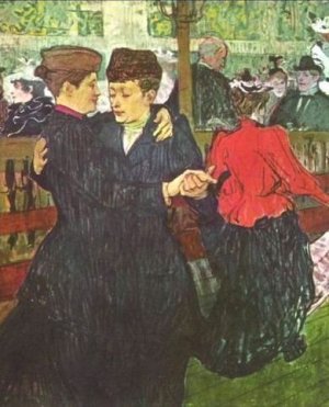 Dancing at the Moulin Rouge Oil painting by Henri De Toulouse-Lautrec