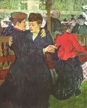 Dancing at the Moulin Rouge by Henri De Toulouse-Lautrec Oil Painting