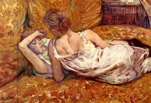 Devotion: the Two Girlfriends by Henri De Toulouse-Lautrec Oil Painting