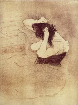 Elles: Woman Combing Her Hair by Henri De Toulouse-Lautrec Oil Painting