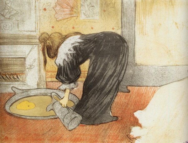 Elles: Woman with a Tub by Henri De Toulouse-Lautrec - Hand-Painted Oil Painting Reproduction