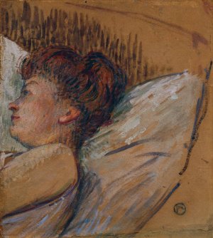 Frau im Bett by Henri De Toulouse-Lautrec Oil Painting