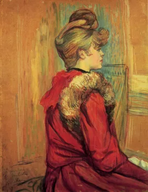 Girl in a Fur, Mademoiselle Jeanne Fontaine painting by Henri De Toulouse-Lautrec
