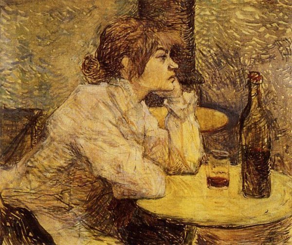 Main Product Photo of Hangover also known as The Drinker Painting by Henri De Toulouse-Lautrec