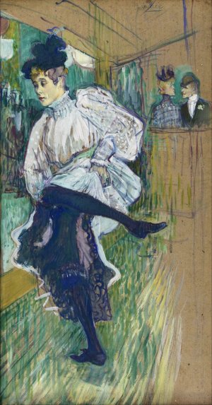 Jane Avril Dancing by Henri De Toulouse-Lautrec Oil Painting