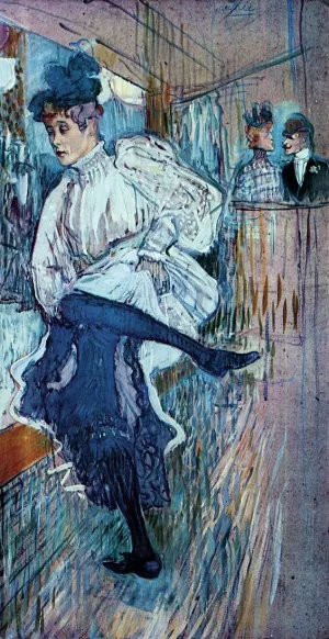 Jane Avril Dancing painting by Henri De Toulouse-Lautrec