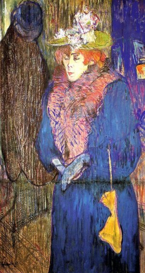 Jane Avril Entering the Moulin Rouge by Henri De Toulouse-Lautrec Oil Painting