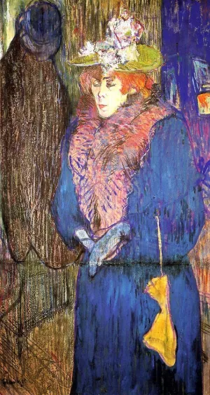 Jane Avril Entering the Moulin Rouge Oil painting by Henri De Toulouse-Lautrec