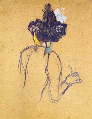 Jane Avril Seen from the Back by Henri De Toulouse-Lautrec Oil Painting