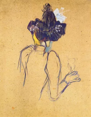 Jane Avril Seen from the Back by Henri De Toulouse-Lautrec Oil Painting