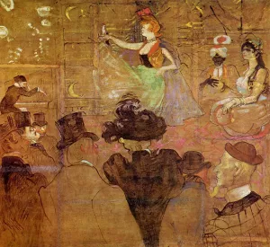 La Goulue Dancing also known as Les Almees by Henri De Toulouse-Lautrec Oil Painting