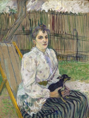 Lady with a Dog by Henri De Toulouse-Lautrec Oil Painting