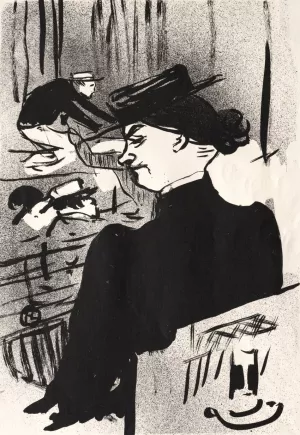 Le Cafe-Concert, Une Spectatrice by Henri De Toulouse-Lautrec Oil Painting