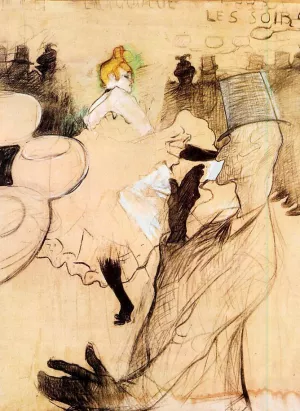 Le Goulue and Valentin, the 'Boneless One' by Henri De Toulouse-Lautrec Oil Painting