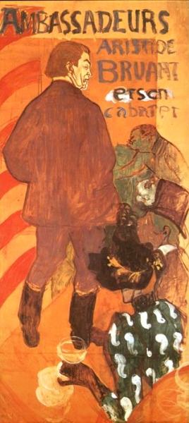 Les Ambassadeurs Aristide Bruant and His Cabaret by Henri De Toulouse-Lautrec Oil Painting