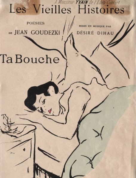 Main Product Photo of Les Vieilles Histoires, Ta Bouche  Painting by Henri De Toulouse-Lautrec