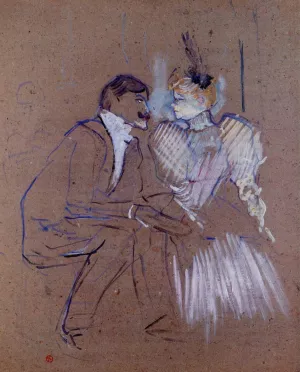 Lucien Guitry and Granne Granier by Henri De Toulouse-Lautrec - Oil Painting Reproduction