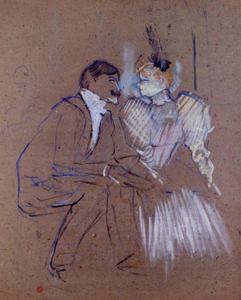 Lucien Guitry and Granne Granier by Henri De Toulouse-Lautrec - Hand-Painted Oil Painting Reproduction