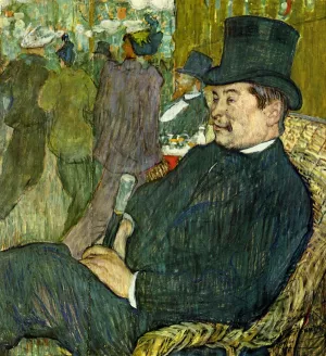M. Delaporte at the Jardin de Paris by Henri De Toulouse-Lautrec - Oil Painting Reproduction
