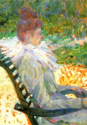 Madame E. Tapie de Celeyran in a Garden by Henri De Toulouse-Lautrec - Oil Painting Reproduction