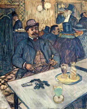 Monsieur Boleau in a Cafe by Henri De Toulouse-Lautrec Oil Painting