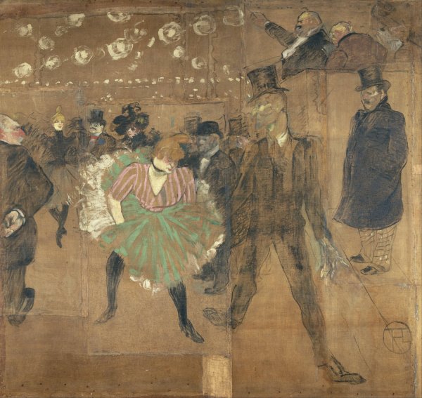 Main Product Photo of Panneaux pour la baraque de la Goulue, a la Foire du Trone a Paris  Painting by Henri De Toulouse-Lautrec