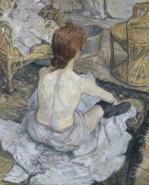 Rousse, dit aussi La Toilette  by Henri De Toulouse-Lautrec - Hand-Painted Oil Painting Reproduction