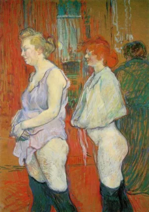 Rue des Moulins - The Medical Inspection by Henri De Toulouse-Lautrec Oil Painting