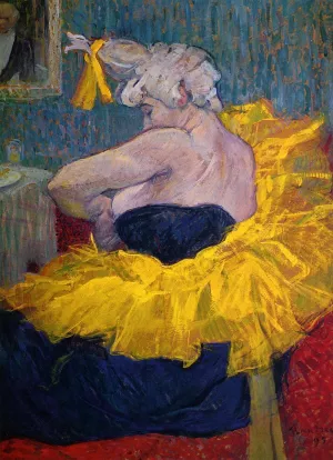 The Clowness Cha-U-Kao Fastening Her Bodice Oil painting by Henri De Toulouse-Lautrec