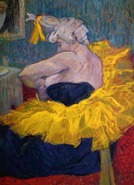 The Clowness Cha-U-Kao Fastening Her Bodice by Henri De Toulouse-Lautrec - Hand-Painted Oil Painting Reproduction
