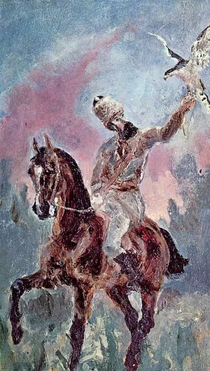 The Falconer, Comte Alphonse de Toulouse-Lautrec painting by Henri De Toulouse-Lautrec