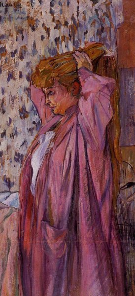 The Madame Redoing Her Bun by Henri De Toulouse-Lautrec - Hand-Painted Oil Painting Reproduction