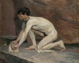 The Marble Polisher by Henri De Toulouse-Lautrec Oil Painting