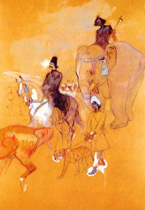 The Procession of the Raja by Henri De Toulouse-Lautrec Oil Painting