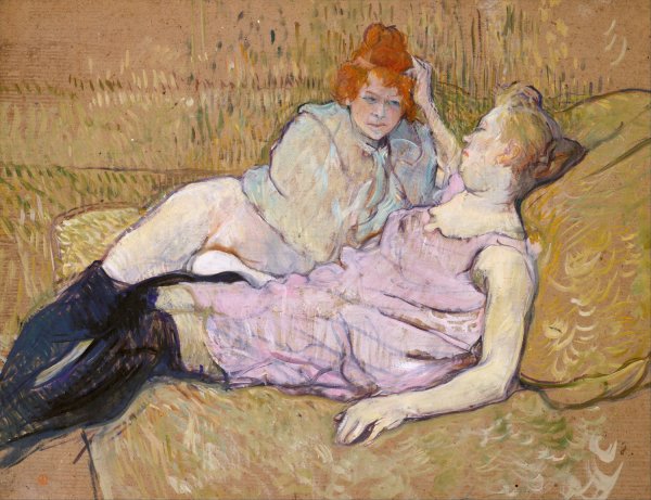 Main Product Photo of The Sofa  Painting by Henri De Toulouse-Lautrec