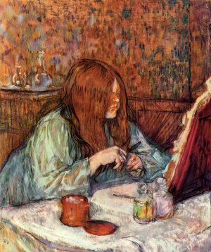 Woman at Her Toilette: Madame Poupoule by Henri De Toulouse-Lautrec Oil Painting