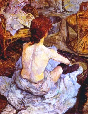 Woman at Her Toilette by Henri De Toulouse-Lautrec Oil Painting